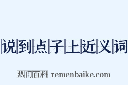 说到点子上近义词是什么意思的图片